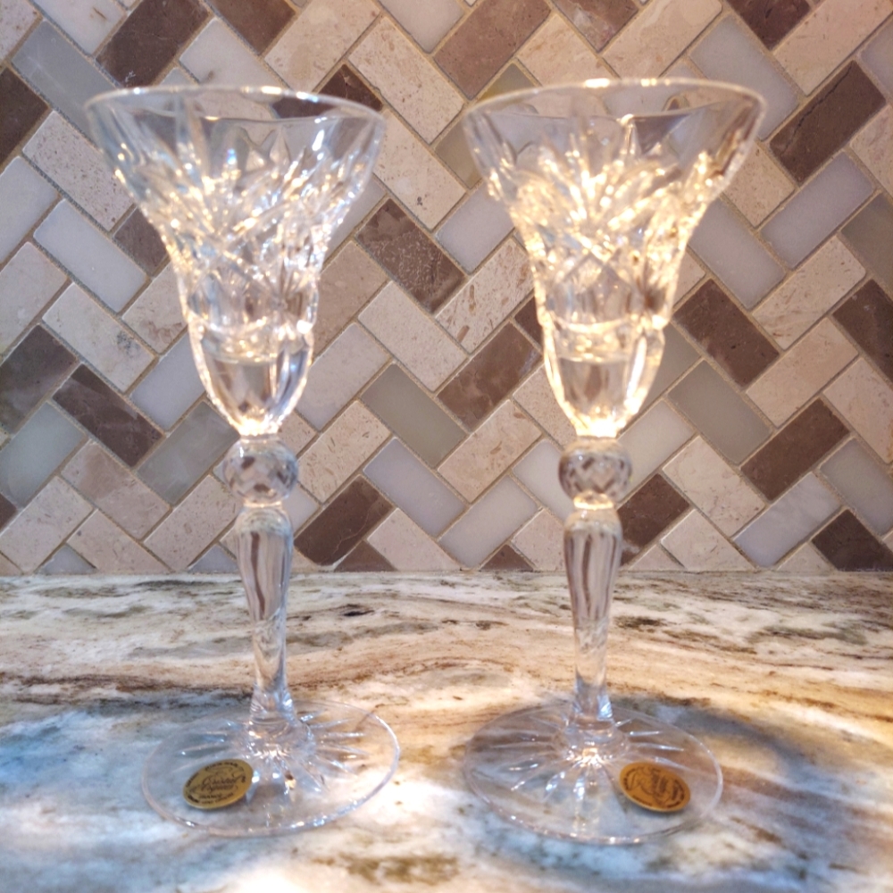 Christal d'Arques crystal candlesticks